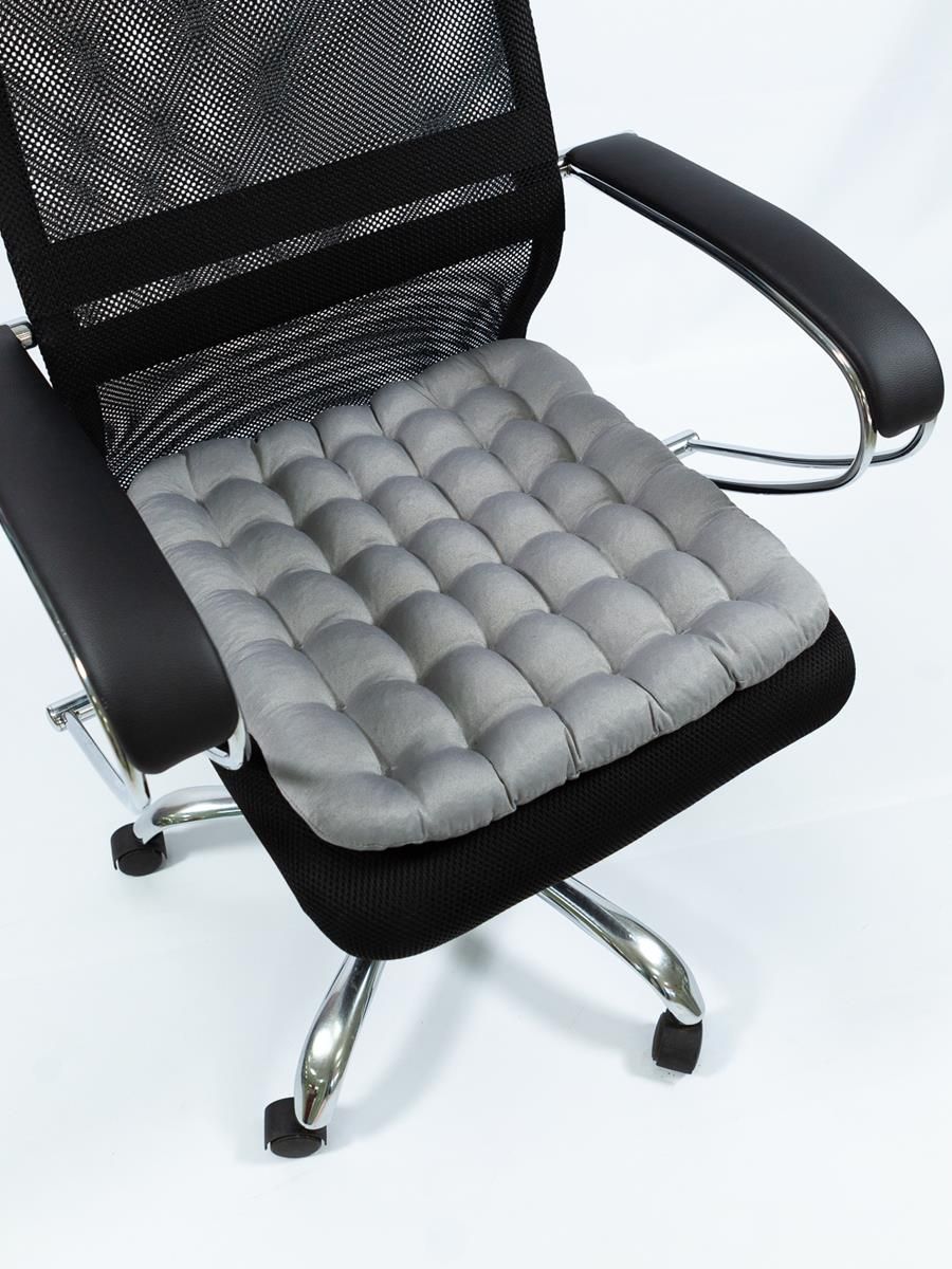 снимок Био-подушка на стул с лузгой гречихи светло-серая 50*45 от магазина BIO-TEXTILES ОПТ