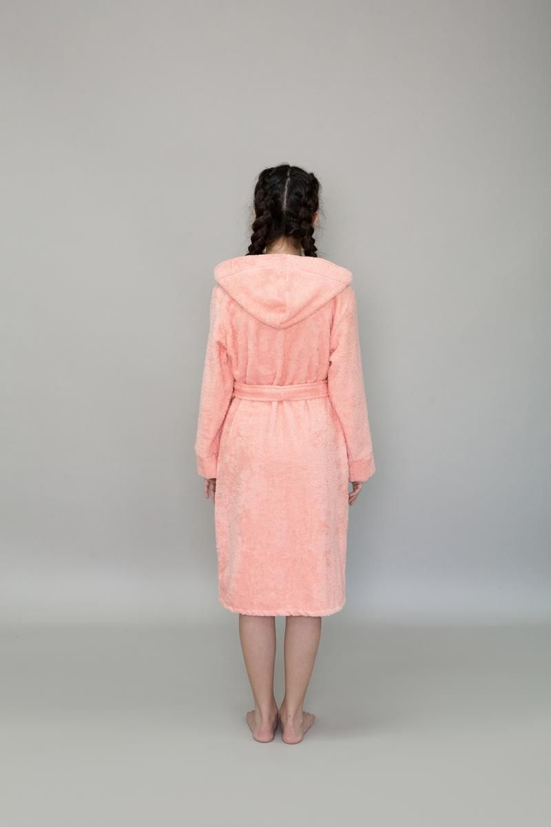 снимок Халат махровый детский с капюшоном персиковый от магазина BIO-TEXTILES ОПТ