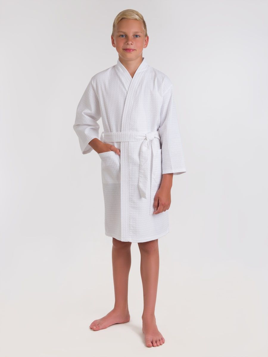 снимок Халат вафельный детский белый от магазина BIO-TEXTILES ОПТ