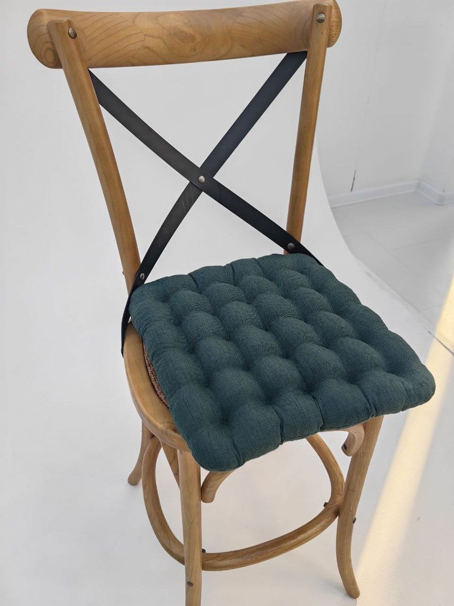 снимок Био-подушка на стул с лузгой гречихи, рогожка, зеленая,  40*40 + лаванда от магазина BIO-TEXTILES ОПТ