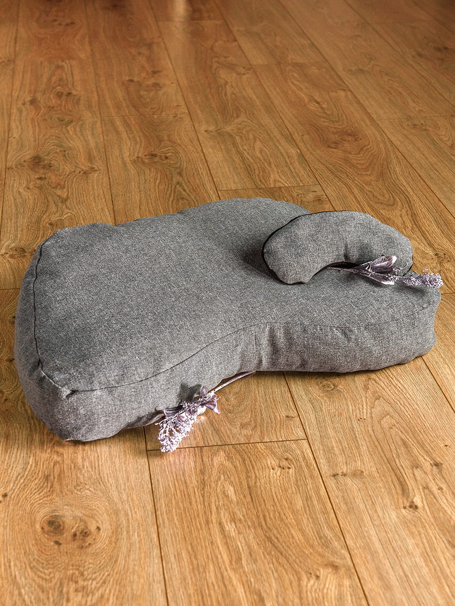 снимок Набор подушек для йоги "Трапеция+накладка на глаза" серый от магазина BIO-TEXTILES ОПТ