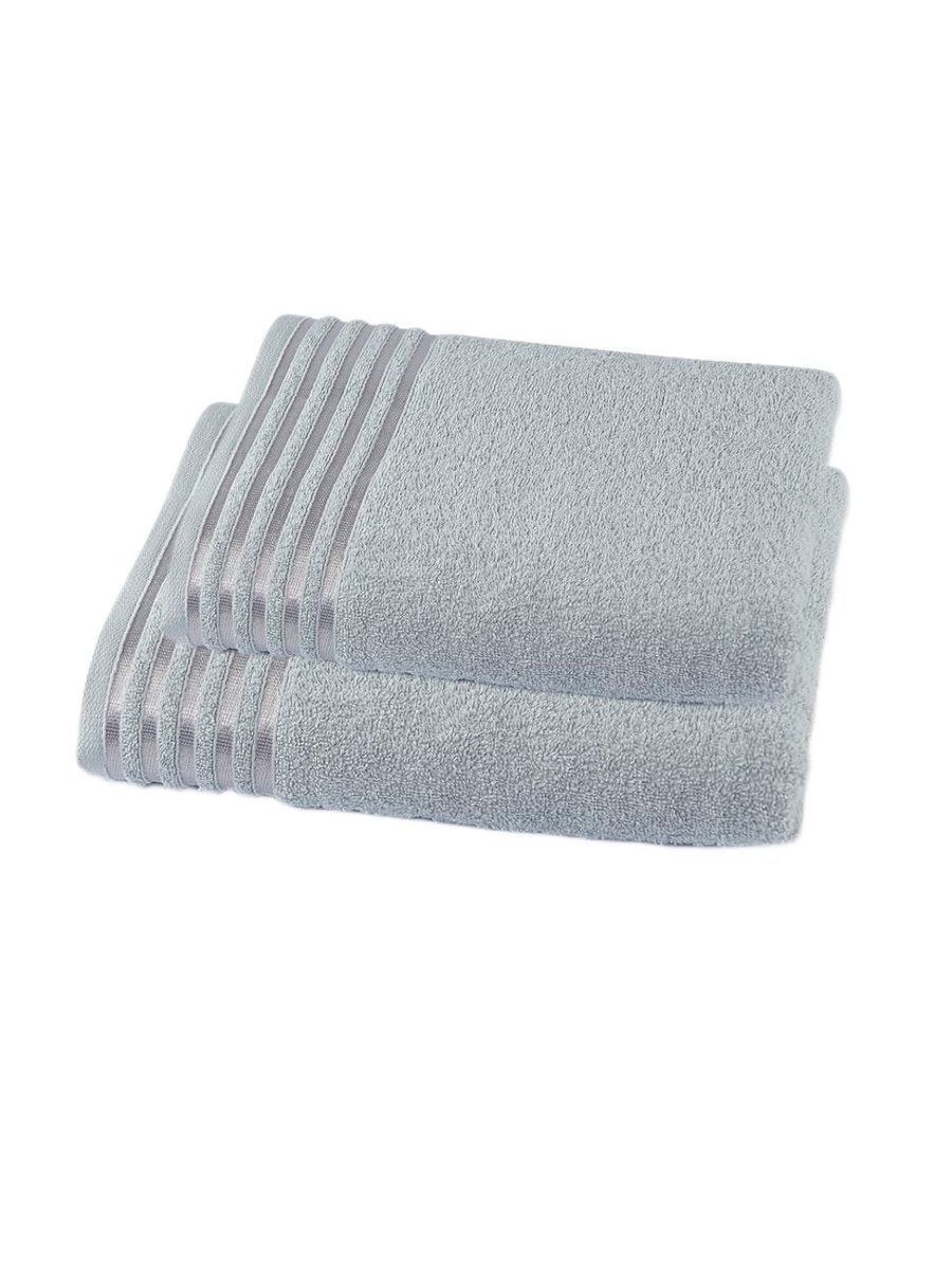 снимок Набор Полотенец махровых PandaHug Cozy Stripe светло-серое с бордюром 140х70, 90х50 от магазина BIO-TEXTILES ОПТ
