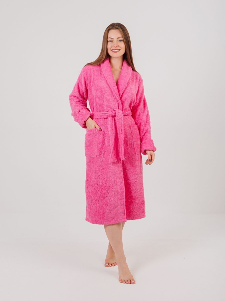 снимок Халат махровый женский розовый от магазина BIO-TEXTILES ОПТ