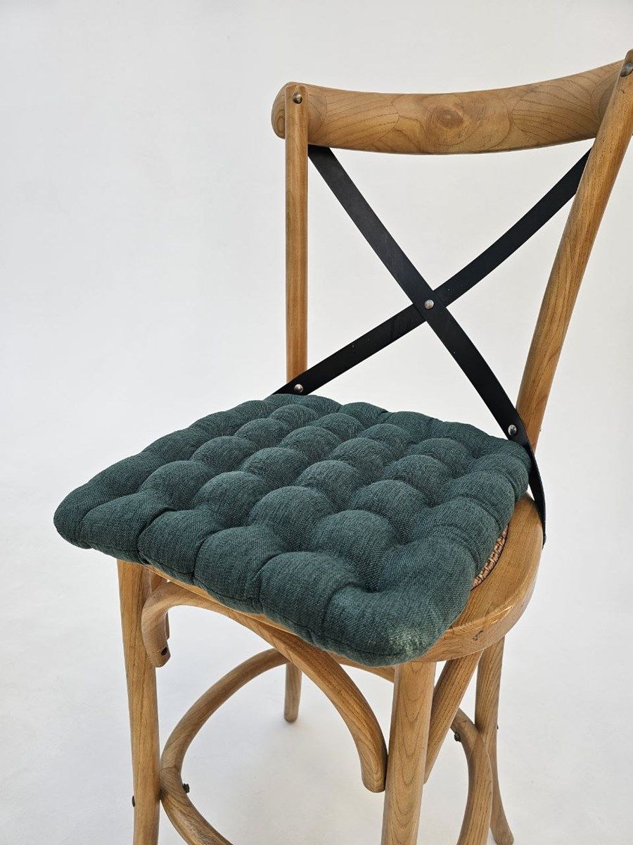 снимок Био-подушка на стул с лузгой гречихи, рогожка, зеленая,  40*40 + лаванда от магазина BIO-TEXTILES ОПТ