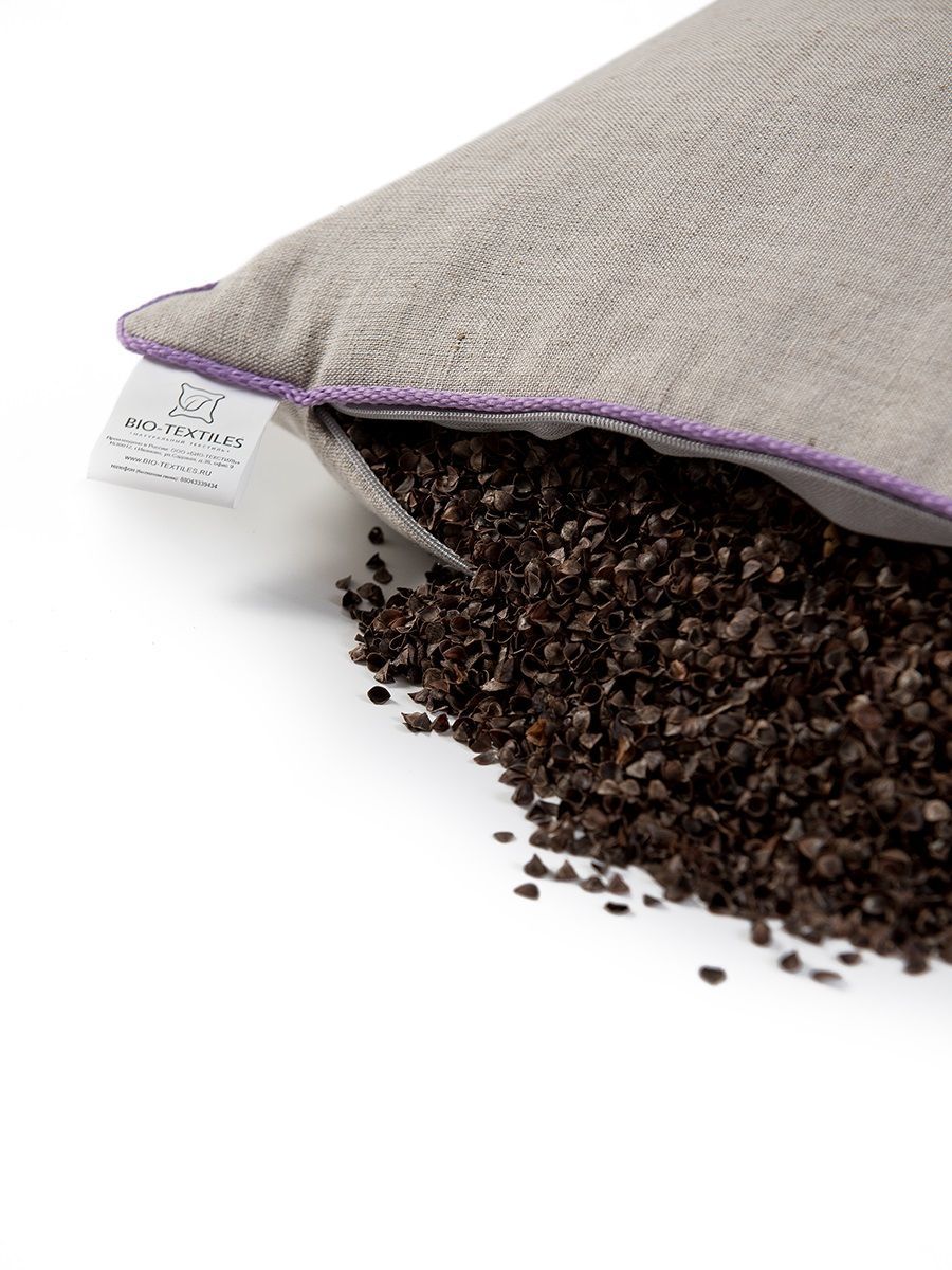 снимок Подушка "Сила природы" с лузгой гречихи и запахом лаванды от магазина BIO-TEXTILES ОПТ