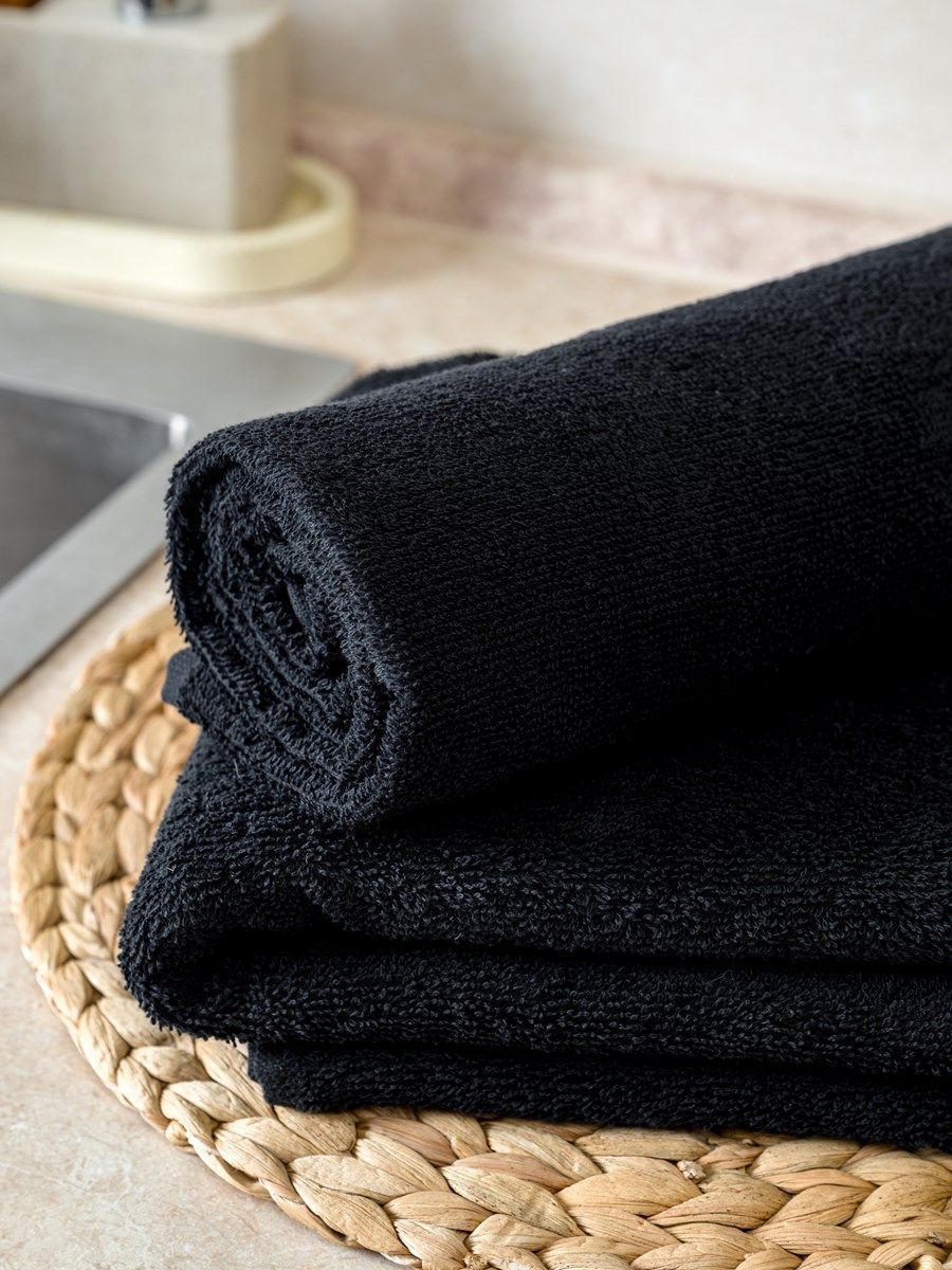 снимок Полотенце махровое черное Ринг от магазина BIO-TEXTILES ОПТ