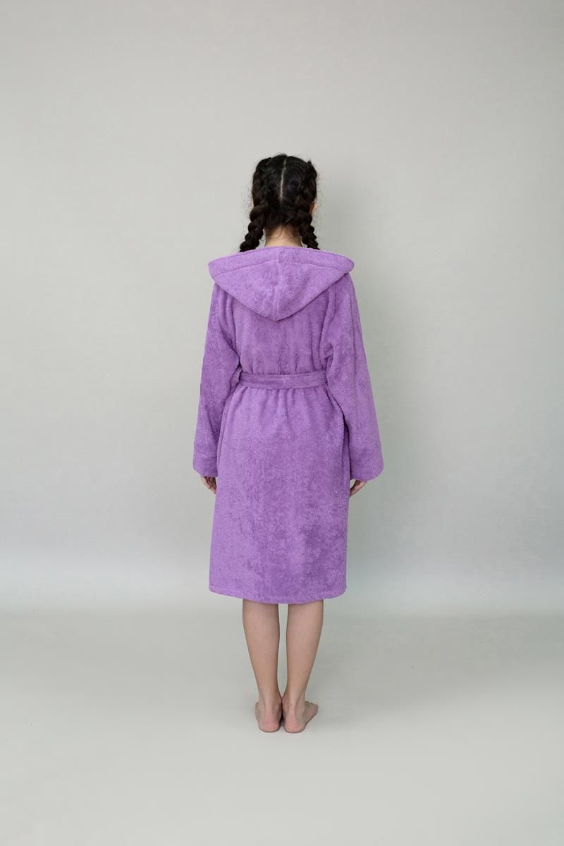 снимок Халат махровый детский с капюшоном сиреневый от магазина BIO-TEXTILES ОПТ