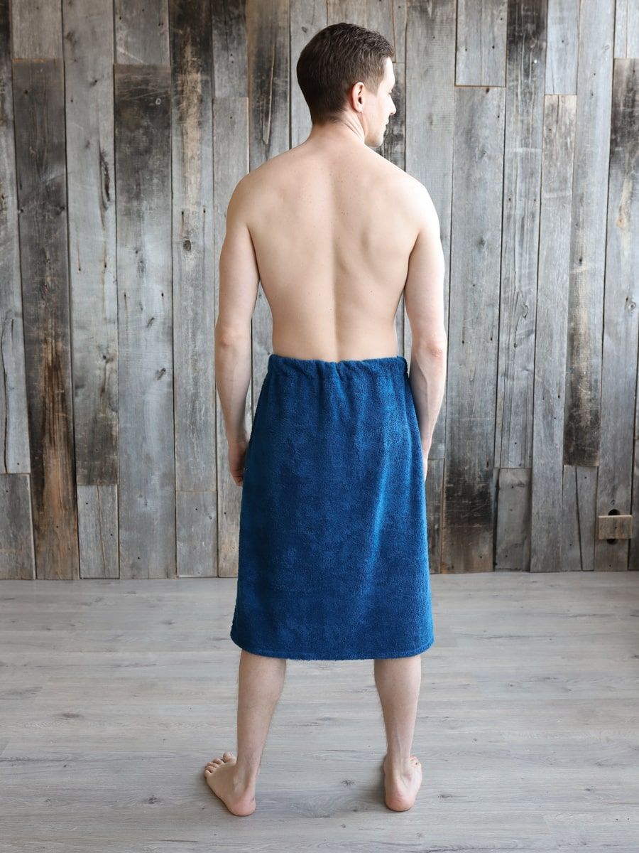 снимок Набор для сауны мужской синий от магазина BIO-TEXTILES ОПТ